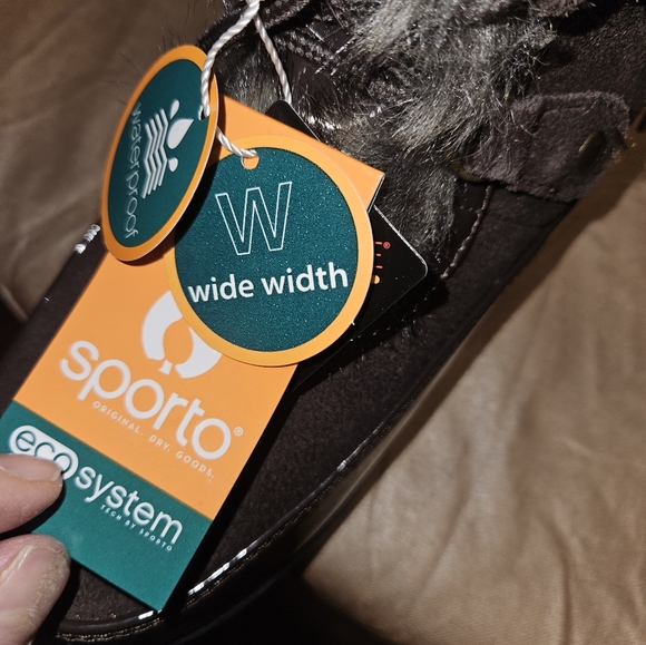 Sporto Minor Waterproof Suede Mid-Calf Boot with Faux Fur Trim 9 wide - Picture 9 of 9